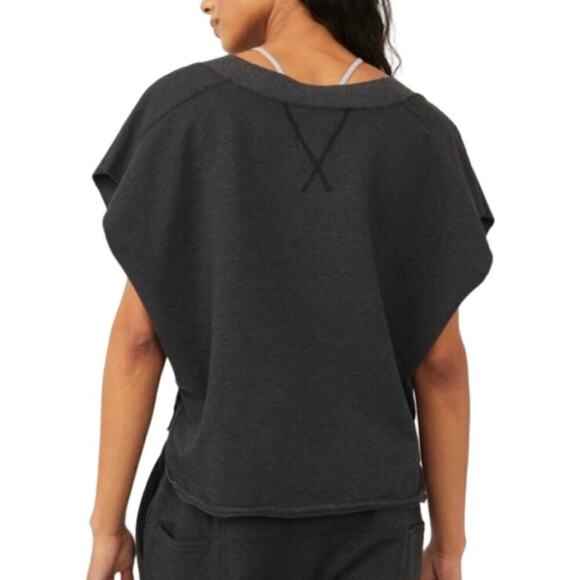 Free People Movement All Day Reversible Short Sleeve Tee Size S Gray Cropped NEW - Picture 2 of 9